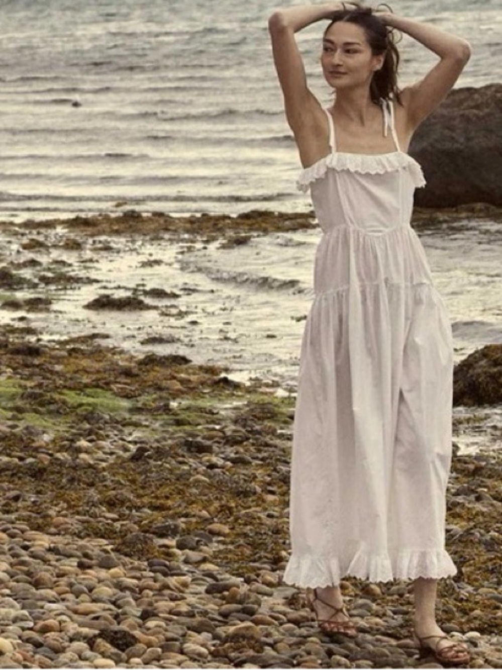 Doen Vita Maxi Dress in Powder White Size M